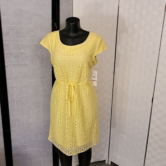 BRAND NEW R&K HIDDEN ZIPPER CLOSURE ROUND NECKLINE SHEATH LACE DRESS - Picture 12 of 15